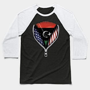 Libyan Flag  Libya Flag American Flag Zip Down - Gift for Libyan From Libya Baseball T-Shirt